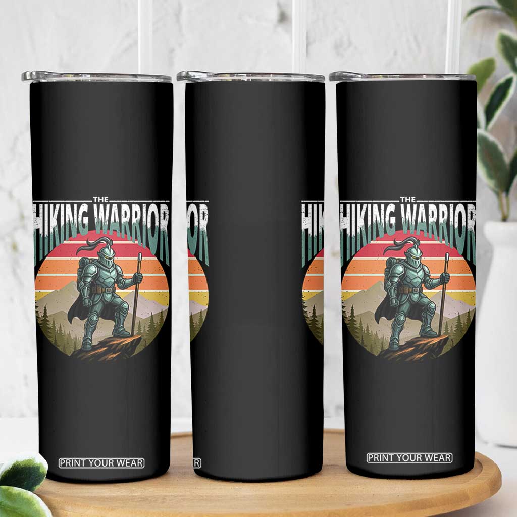 Funny Mountain Hikers Skinny Tumbler The Hiking Warrior Retro Forest Sunset TS11 Print Your Wear