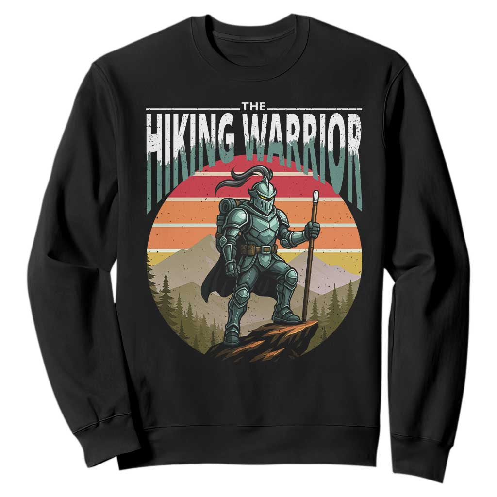 Funny Mountain Hikers Sweatshirt The Hiking Warrior Retro Forest Sunset TS11 Black Print Your Wear