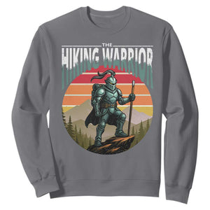 Funny Mountain Hikers Sweatshirt The Hiking Warrior Retro Forest Sunset TS11 Charcoal Print Your Wear