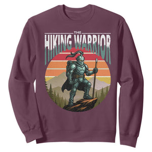 Funny Mountain Hikers Sweatshirt The Hiking Warrior Retro Forest Sunset TS11 Maroon Print Your Wear