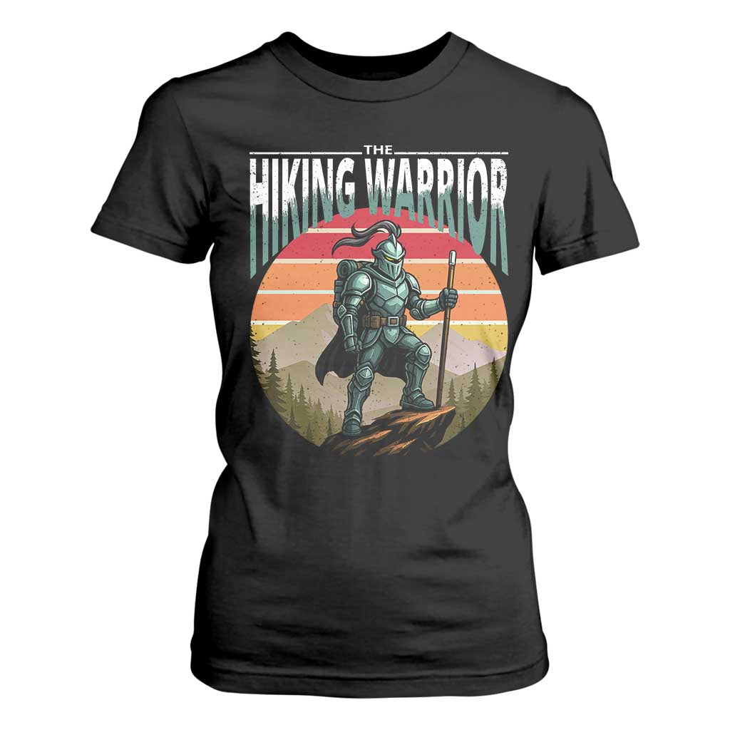 Funny Mountain Hikers T Shirt For Women The Hiking Warrior Retro Forest Sunset TS11 Black Print Your Wear