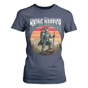 Funny Mountain Hikers T Shirt For Women The Hiking Warrior Retro Forest Sunset TS11 Navy Print Your Wear