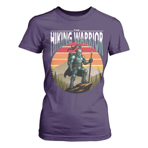 Funny Mountain Hikers T Shirt For Women The Hiking Warrior Retro Forest Sunset TS11 Purple Print Your Wear