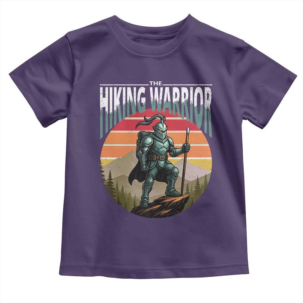 Funny Mountain Hikers Toddler T Shirt The Hiking Warrior Retro Forest Sunset TS11 Purple Print Your Wear