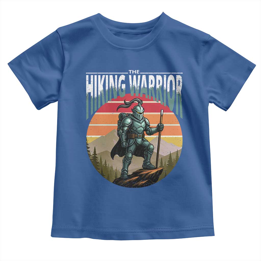 Funny Mountain Hikers Toddler T Shirt The Hiking Warrior Retro Forest Sunset TS11 Royal Blue Print Your Wear