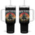 Funny Mountain Hikers Tumbler With Handle The Hiking Warrior Retro Forest Sunset TS11 One Size: 40 oz Black Print Your Wear