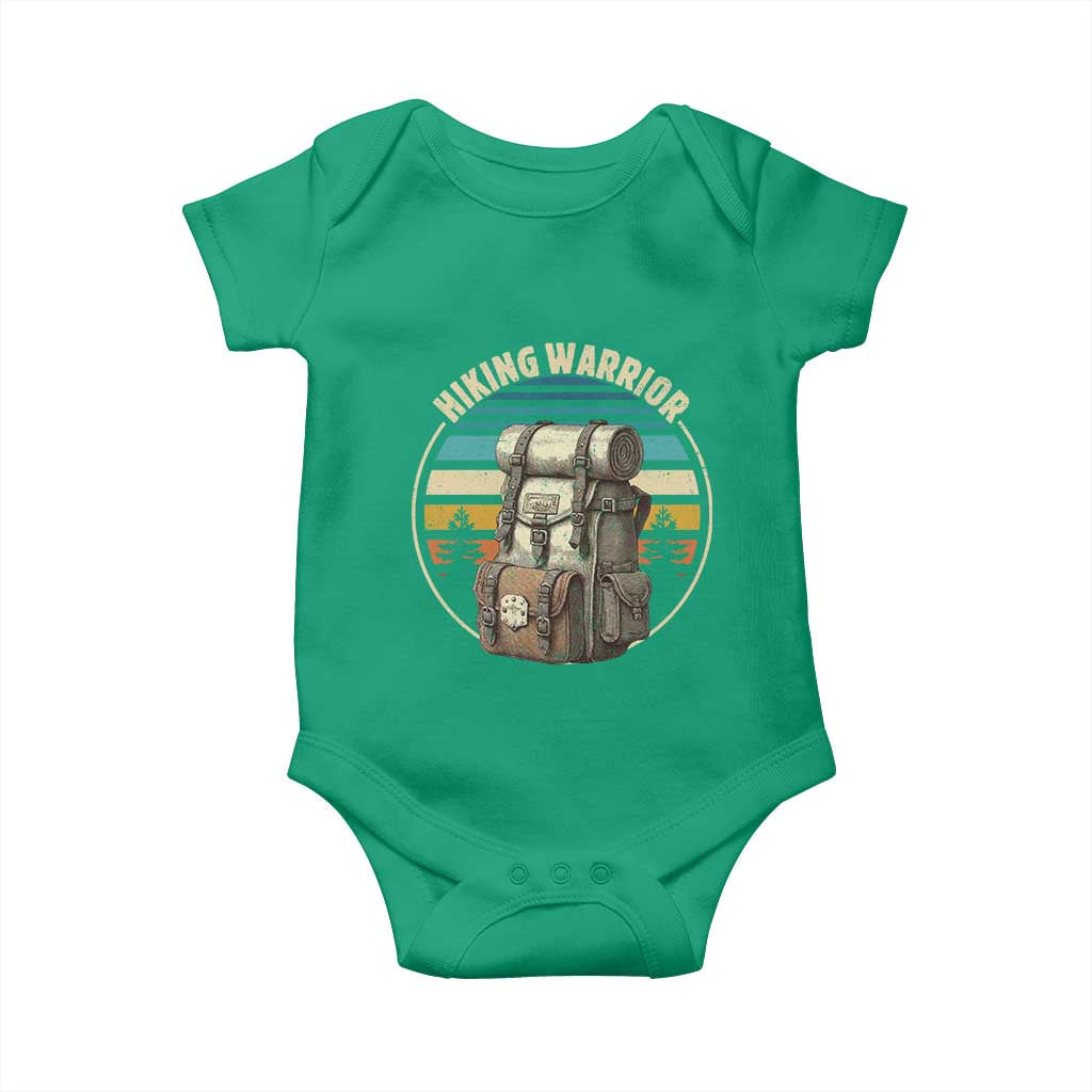 Funny Hiking Warrior Retro Backpack Nature Adventure Baby Onesie TS11 Irish Green Print Your Wear