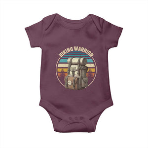 Funny Hiking Warrior Retro Backpack Nature Adventure Baby Onesie TS11 Maroon Print Your Wear