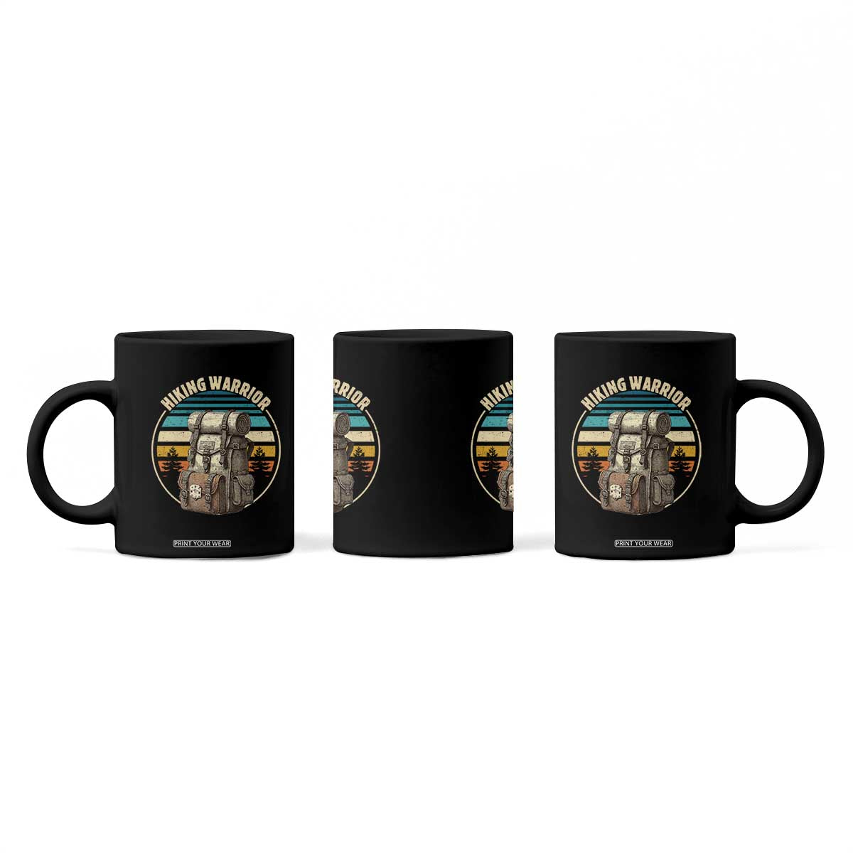 Funny Hiking Warrior Retro Backpack Nature Adventure Coffee Mug TS11 Print Your Wear