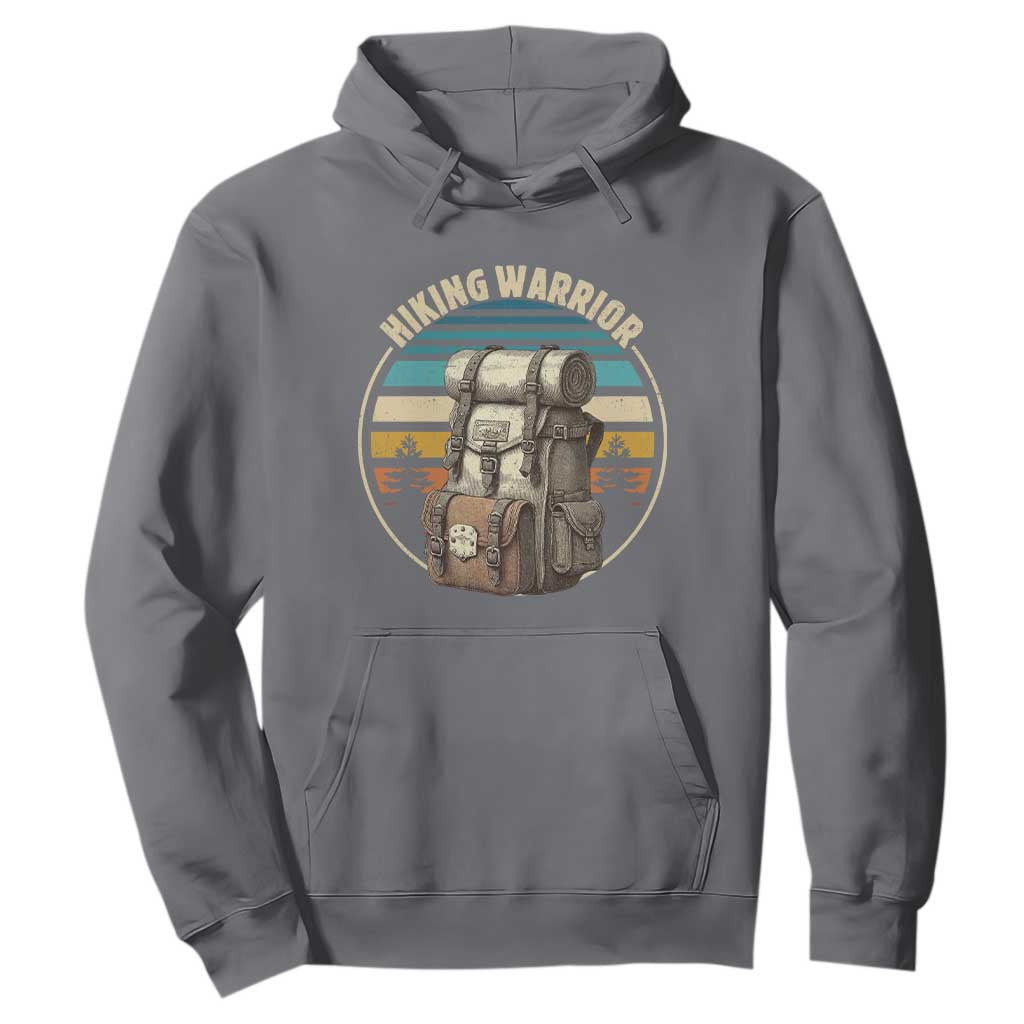 Funny Hiking Warrior Retro Backpack Nature Adventure Hoodie TS11 Charcoal Print Your Wear
