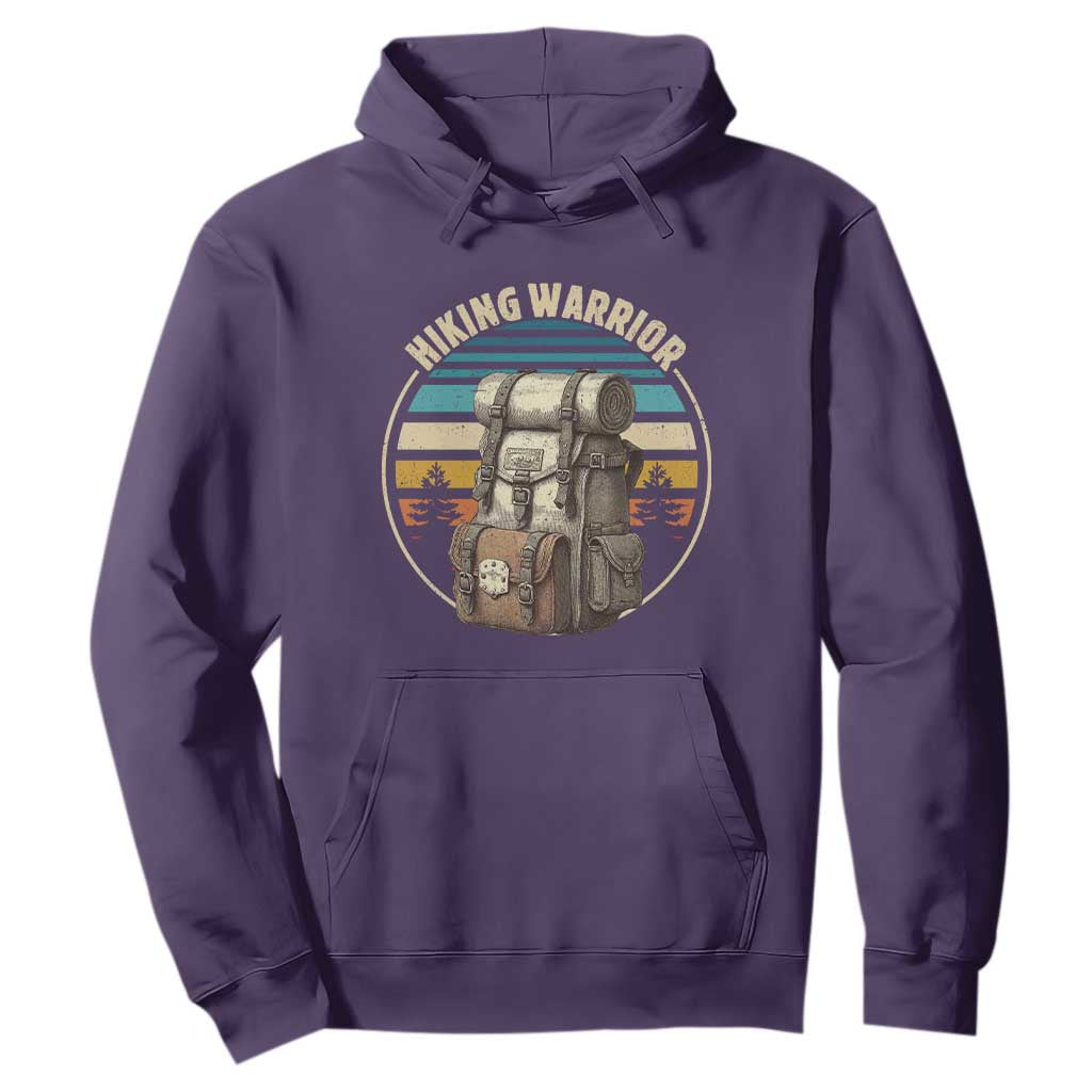 Funny Hiking Warrior Retro Backpack Nature Adventure Hoodie TS11 Purple Print Your Wear