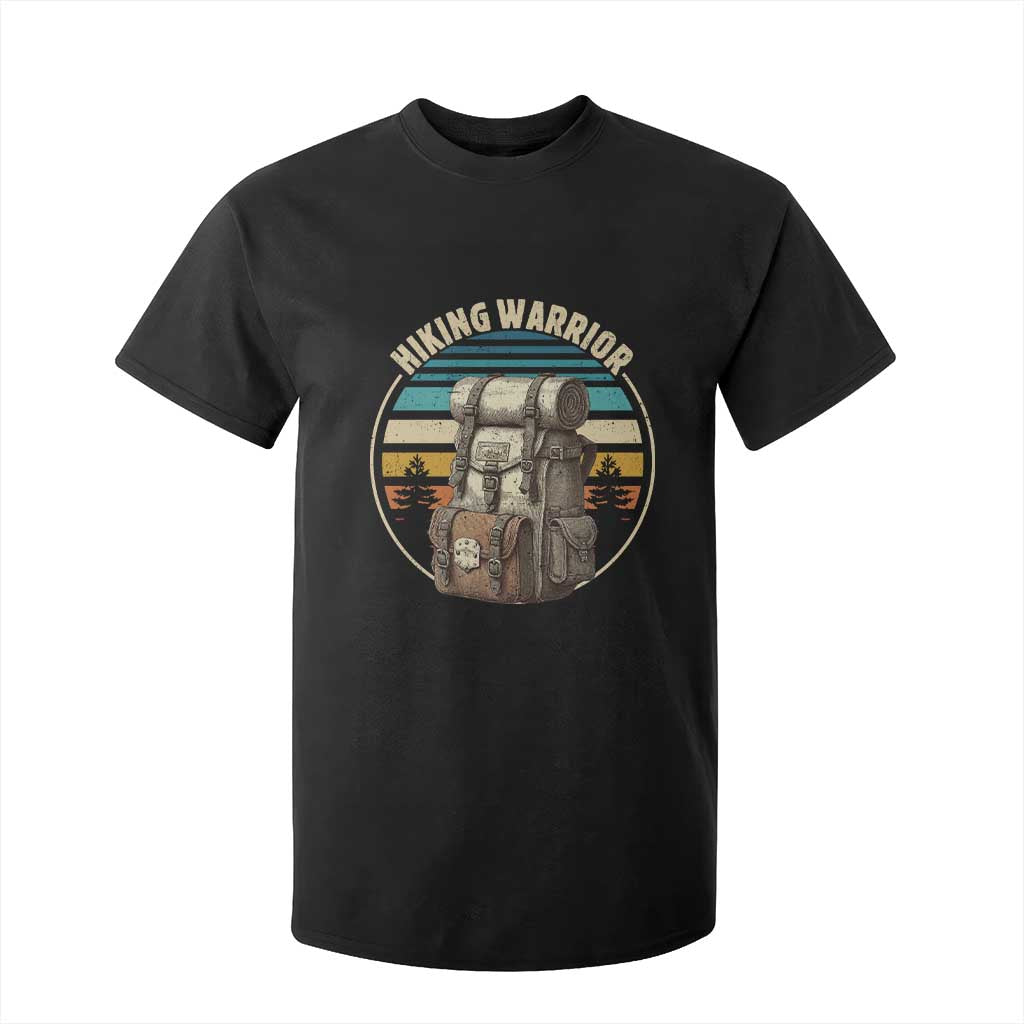 Funny Hiking Warrior Retro Backpack Nature Adventure T Shirt For Kid TS11 Black Print Your Wear