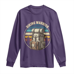 Funny Hiking Warrior Retro Backpack Nature Adventure Long Sleeve Shirt TS11 Purple Print Your Wear