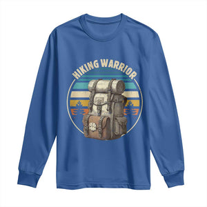 Funny Hiking Warrior Retro Backpack Nature Adventure Long Sleeve Shirt TS11 Royal Blue Print Your Wear