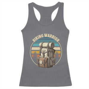 Funny Hiking Warrior Retro Backpack Nature Adventure Racerback Tank Top TS11 Charcoal Print Your Wear