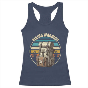 Funny Hiking Warrior Retro Backpack Nature Adventure Racerback Tank Top TS11 Navy Print Your Wear