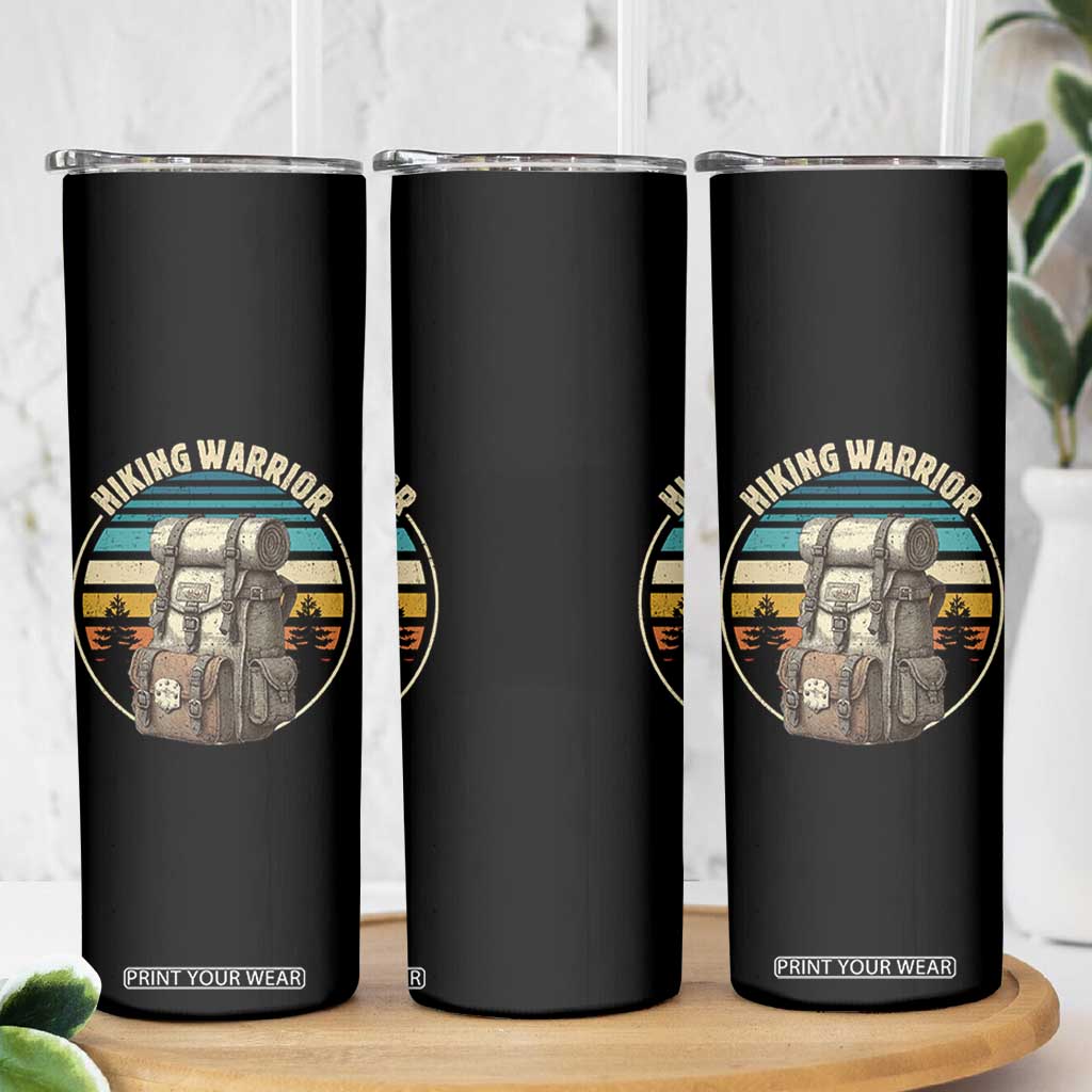 Funny Hiking Warrior Retro Backpack Nature Adventure Skinny Tumbler TS11 Print Your Wear