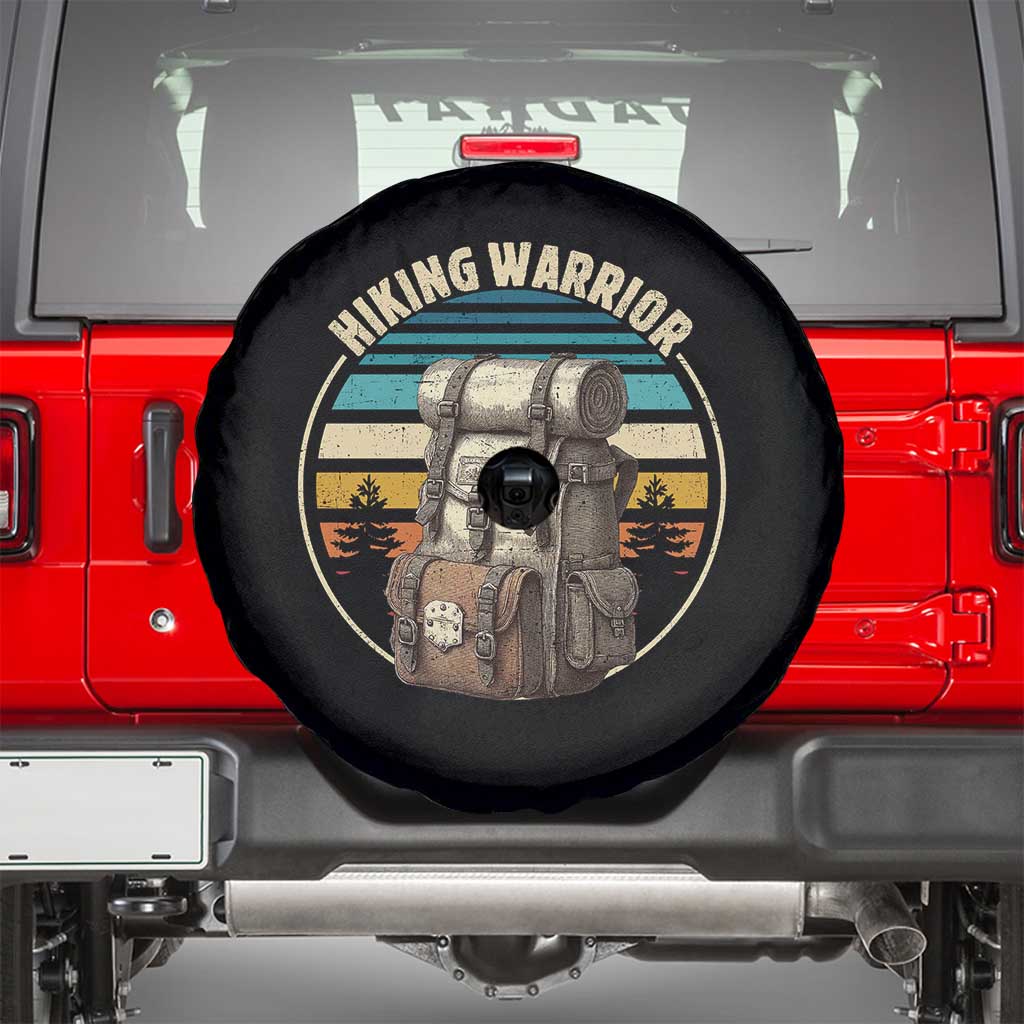 Funny Hiking Warrior Retro Backpack Nature Adventure Spare Tire Cover TS11 Black Print Your Wear