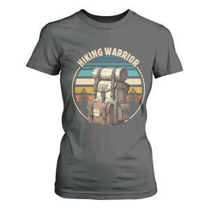 Funny Hiking Warrior Retro Backpack Nature Adventure T Shirt For Women TS11 Dark Heather Print Your Wear
