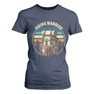Funny Hiking Warrior Retro Backpack Nature Adventure T Shirt For Women TS11 Navy Print Your Wear