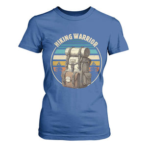 Funny Hiking Warrior Retro Backpack Nature Adventure T Shirt For Women TS11 Royal Blue Print Your Wear