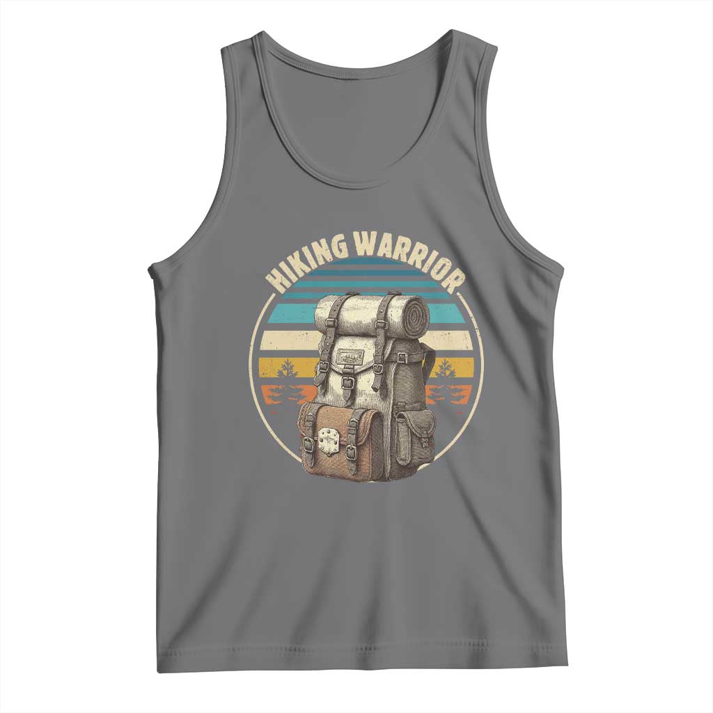 Funny Hiking Warrior Retro Backpack Nature Adventure Tank Top TS11 Black Heather Print Your Wear