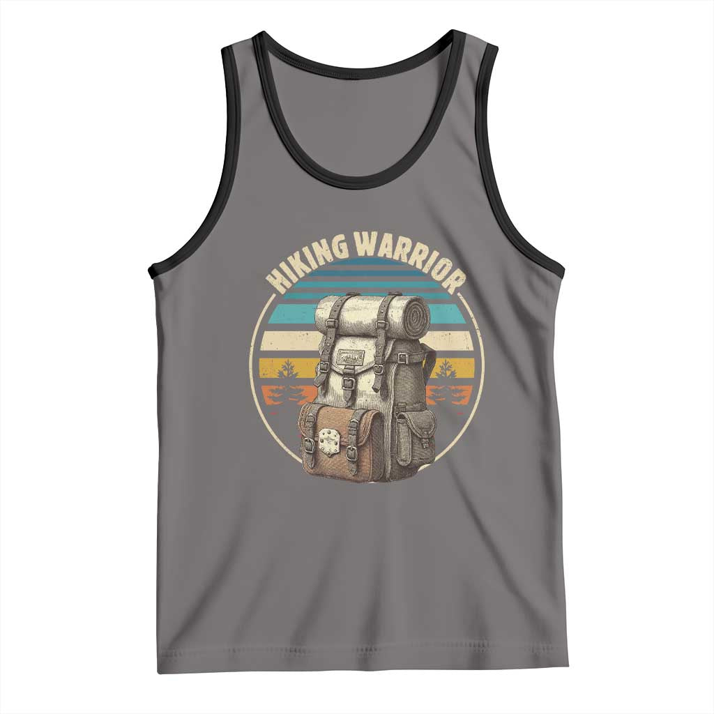 Funny Hiking Warrior Retro Backpack Nature Adventure Tank Top TS11 Deep Heather Black Print Your Wear