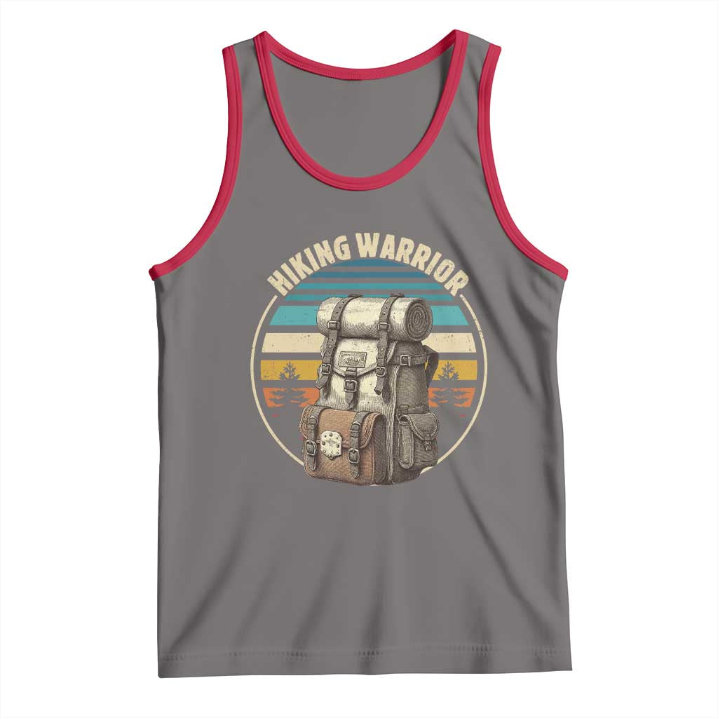 Funny Hiking Warrior Retro Backpack Nature Adventure Tank Top TS11 Deep Heather Red Print Your Wear