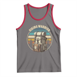 Funny Hiking Warrior Retro Backpack Nature Adventure Tank Top TS11 Deep Heather Red Print Your Wear