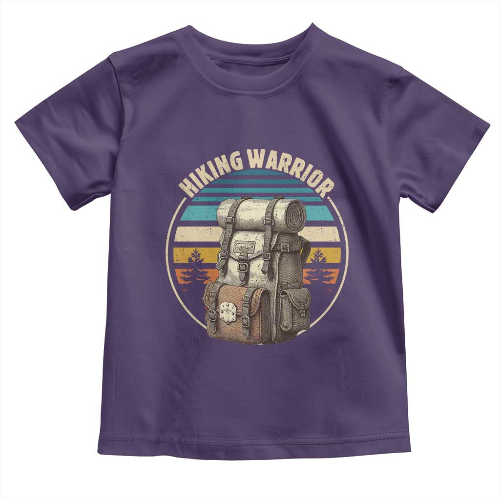 Funny Hiking Warrior Retro Backpack Nature Adventure Toddler T Shirt TS11 Purple Print Your Wear