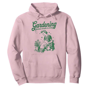 Funny Gardening Because Murder Is Wrong Hoodie Plant Lady TS11 Light Pink Print Your Wear