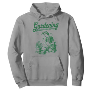 Funny Gardening Because Murder Is Wrong Hoodie Plant Lady TS11 Sport Gray Print Your Wear