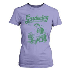Funny Gardening Because Murder Is Wrong T Shirt For Women Plant Lady TS11 Violet Print Your Wear