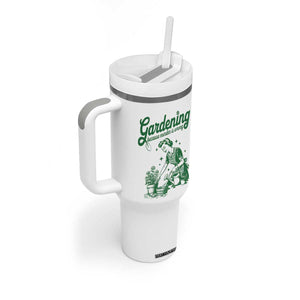 Funny Gardening Because Murder Is Wrong Tumbler With Handle Plant Lady TS11 Print Your Wear