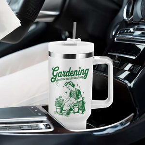 Funny Gardening Because Murder Is Wrong Tumbler With Handle Plant Lady TS11 Print Your Wear