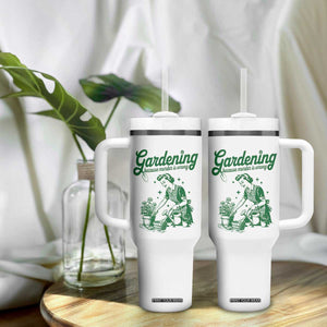 Funny Gardening Because Murder Is Wrong Tumbler With Handle Plant Lady TS11 Print Your Wear
