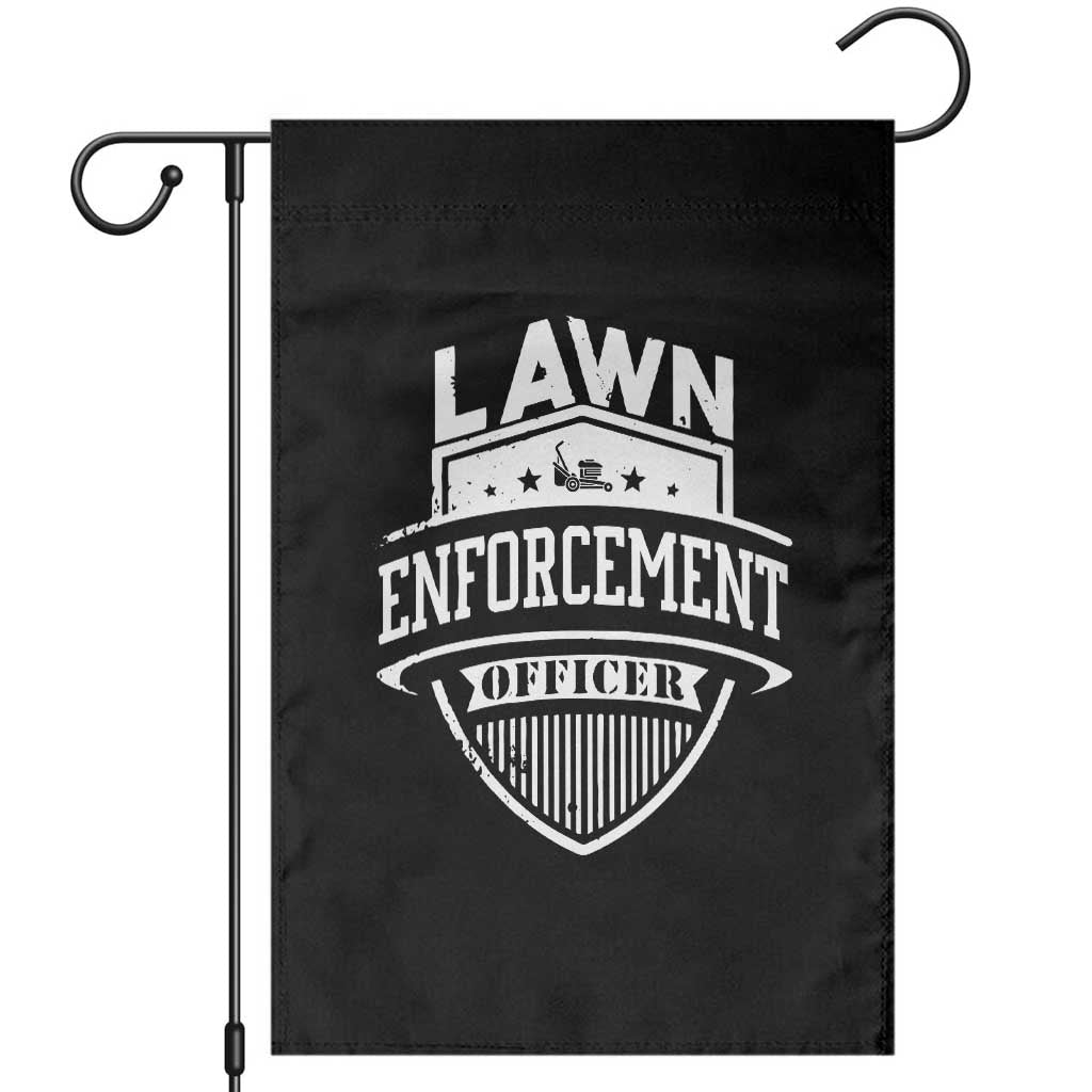 Funny The Lawn Enforcement Officer Garden Flag Gardening Lawn Mower Father's Day TS11 Black Print Your Wear