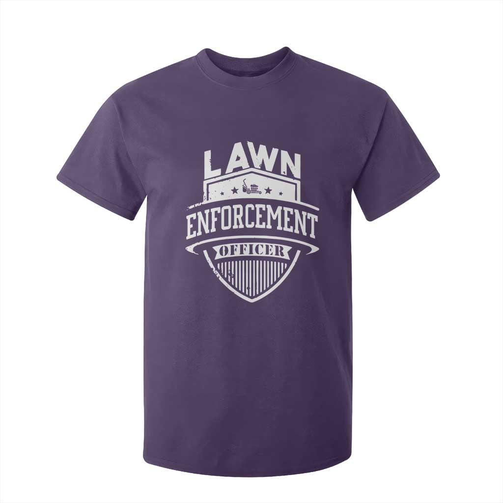 Funny The Lawn Enforcement Officer T Shirt For Kid Gardening Lawn Mower Father's Day TS11 Purple Print Your Wear