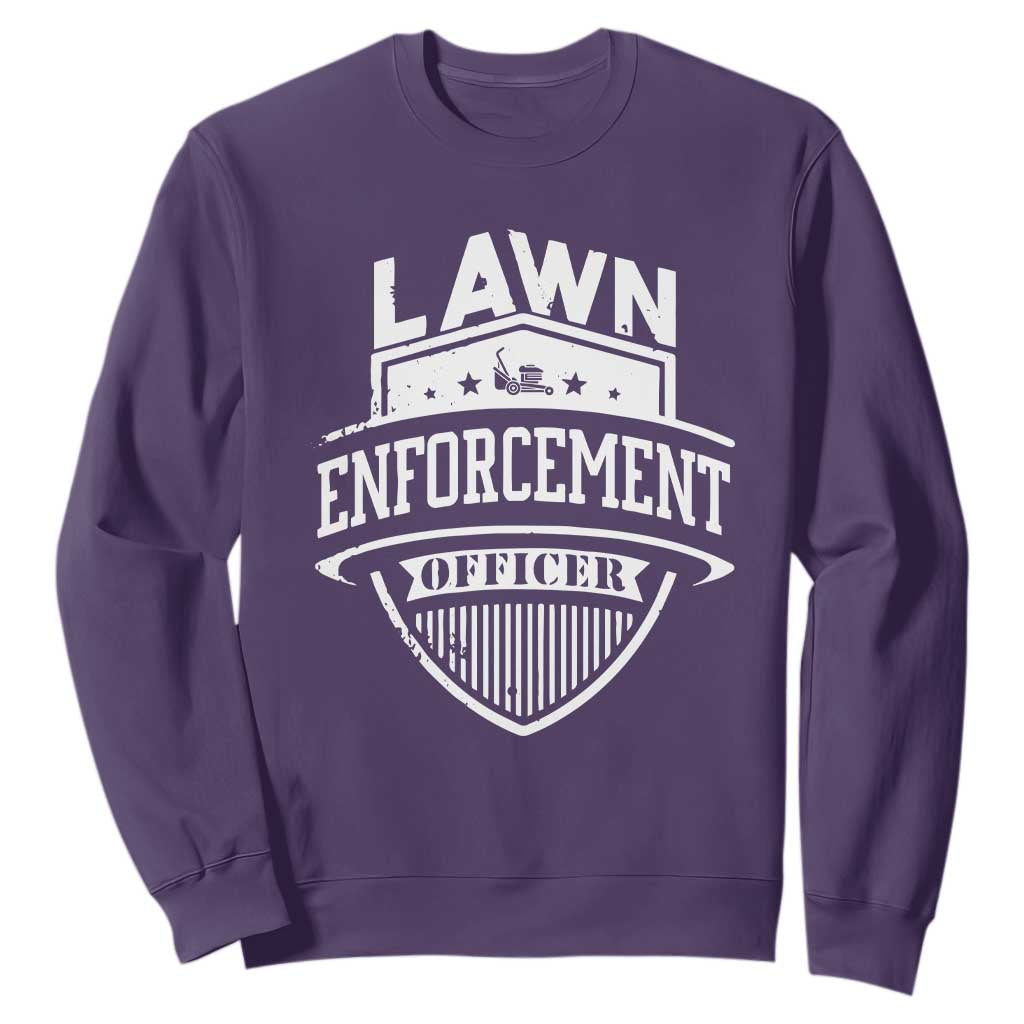 Funny The Lawn Enforcement Officer Sweatshirt Gardening Lawn Mower Father's Day TS11 Purple Print Your Wear