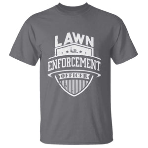 Funny The Lawn Enforcement Officer T Shirt Gardening Lawn Mower Father's Day TS11 Charcoal Print Your Wear