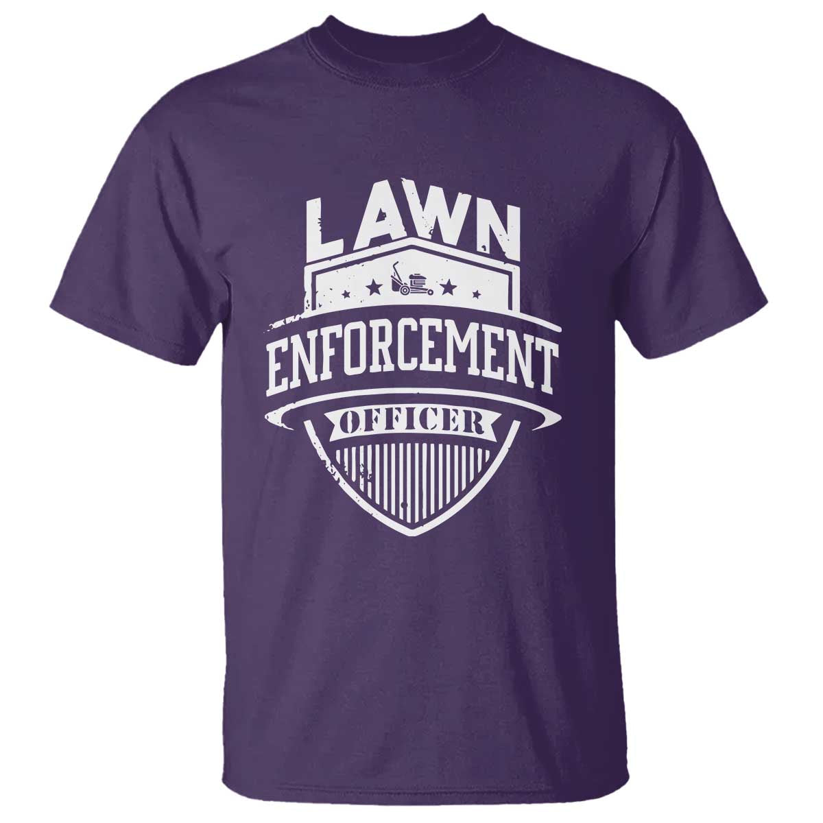 Funny The Lawn Enforcement Officer T Shirt Gardening Lawn Mower Father's Day TS11 Purple Print Your Wear