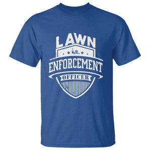 Funny The Lawn Enforcement Officer T Shirt Gardening Lawn Mower Father's Day TS11 Royal Blue Print Your Wear