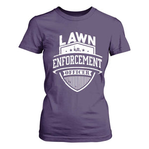 Funny The Lawn Enforcement Officer T Shirt For Women Gardening Lawn Mower Father's Day TS11 Purple Print Your Wear