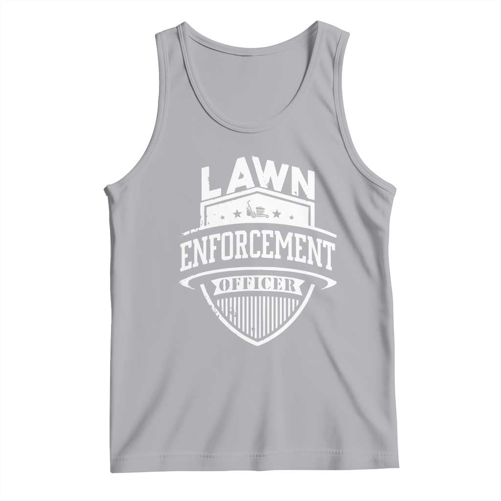 Funny The Lawn Enforcement Officer Tank Top Gardening Lawn Mower Father's Day TS11 Athletic Heather Print Your Wear