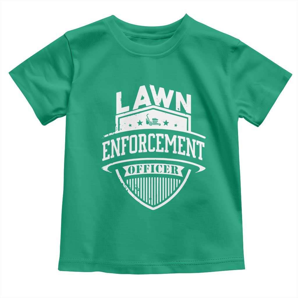 Funny The Lawn Enforcement Officer Toddler T Shirt Gardening Lawn Mower Father's Day TS11 Irish Green Print Your Wear