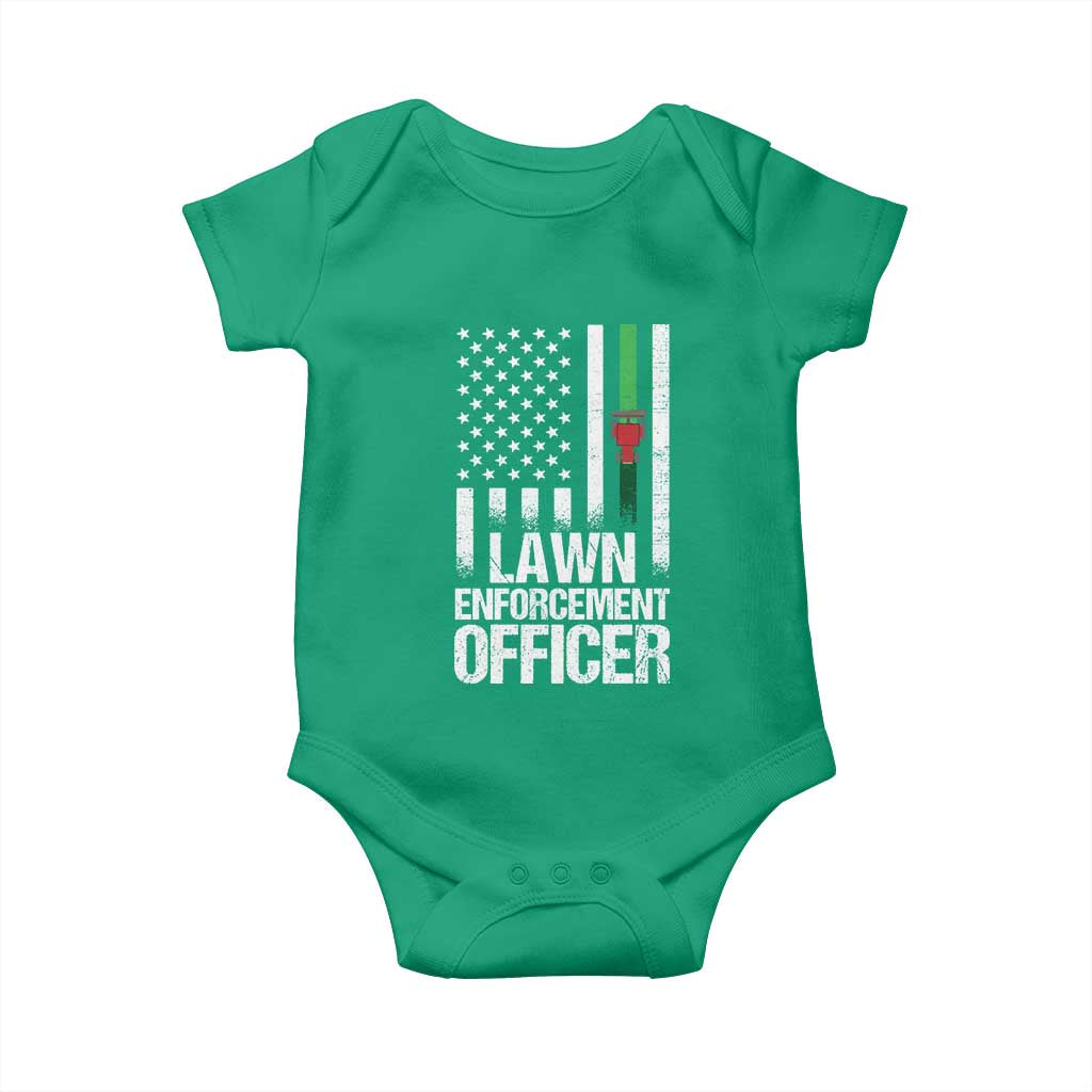 Funny Lawn Enforcement Officer Baby Onesie Gardening Lawn Mower American Flag TS11 Irish Green Print Your Wear