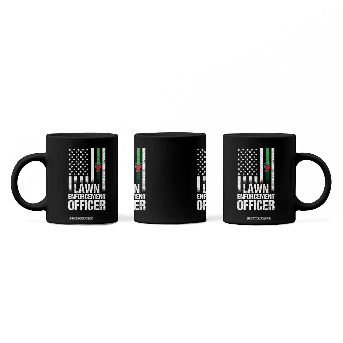 Funny Lawn Enforcement Officer Coffee Mug Gardening Lawn Mower American Flag TS11 Print Your Wear