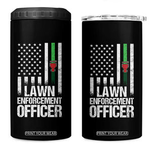 Funny Lawn Enforcement Officer 4 in 1 Can Cooler Tumbler Gardening Lawn Mower American Flag TS11 One Size: 16 oz Black Print Your Wear