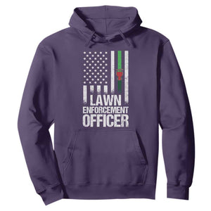 Funny Lawn Enforcement Officer Hoodie Gardening Lawn Mower American Flag TS11 Purple Print Your Wear