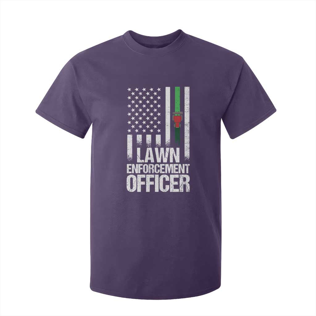 Funny Lawn Enforcement Officer T Shirt For Kid Gardening Lawn Mower American Flag TS11 Purple Print Your Wear